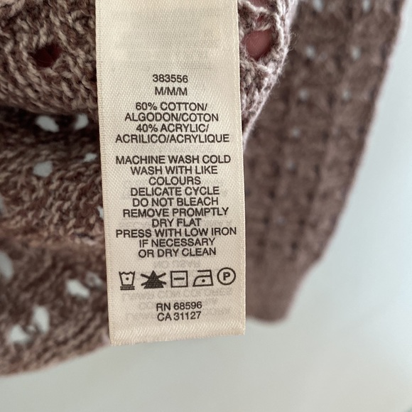 DKNY 5 Button Med Cardigan Brown Tweed Loose Knit - Picture 3 of 7